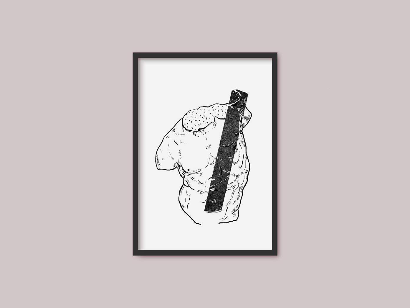 Print antique Man