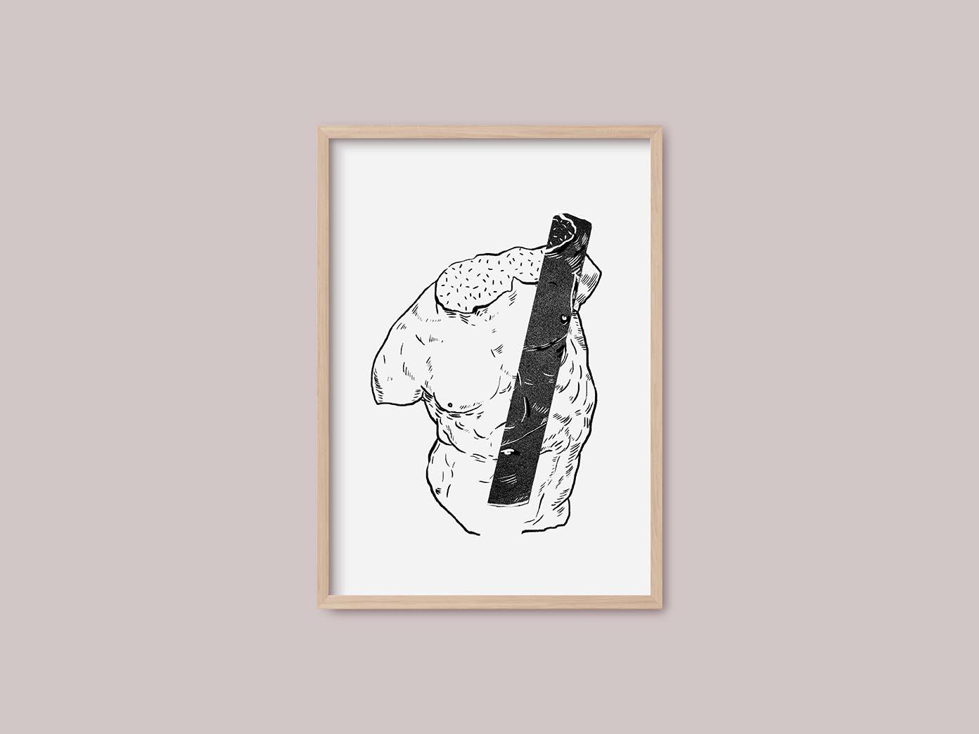 Print antique Man