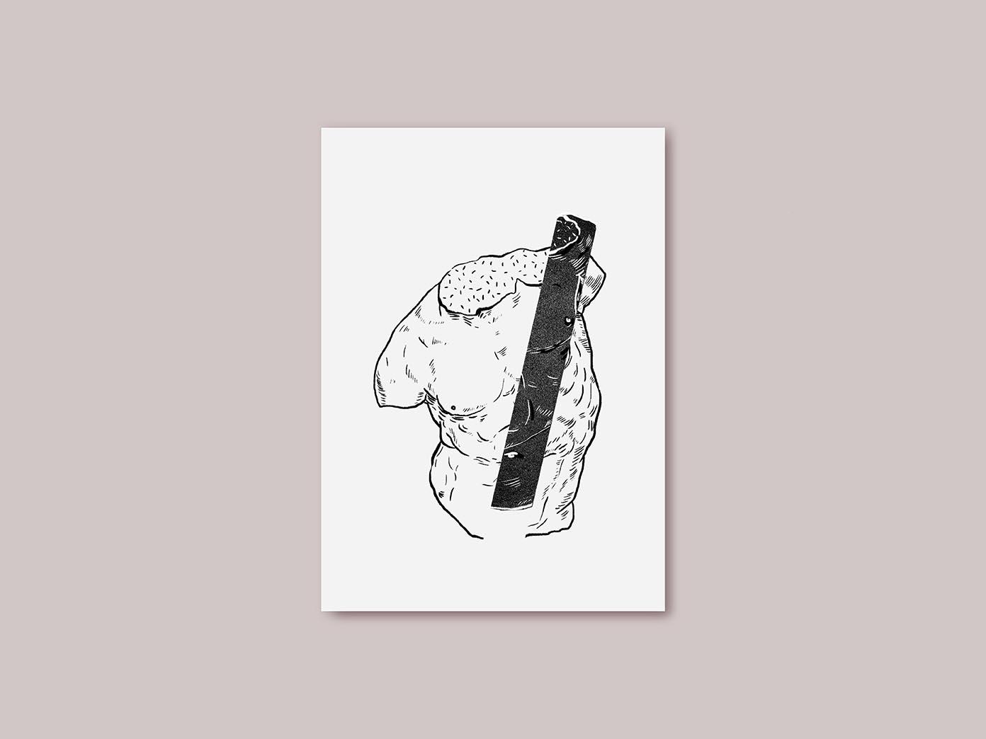 Print antique Man