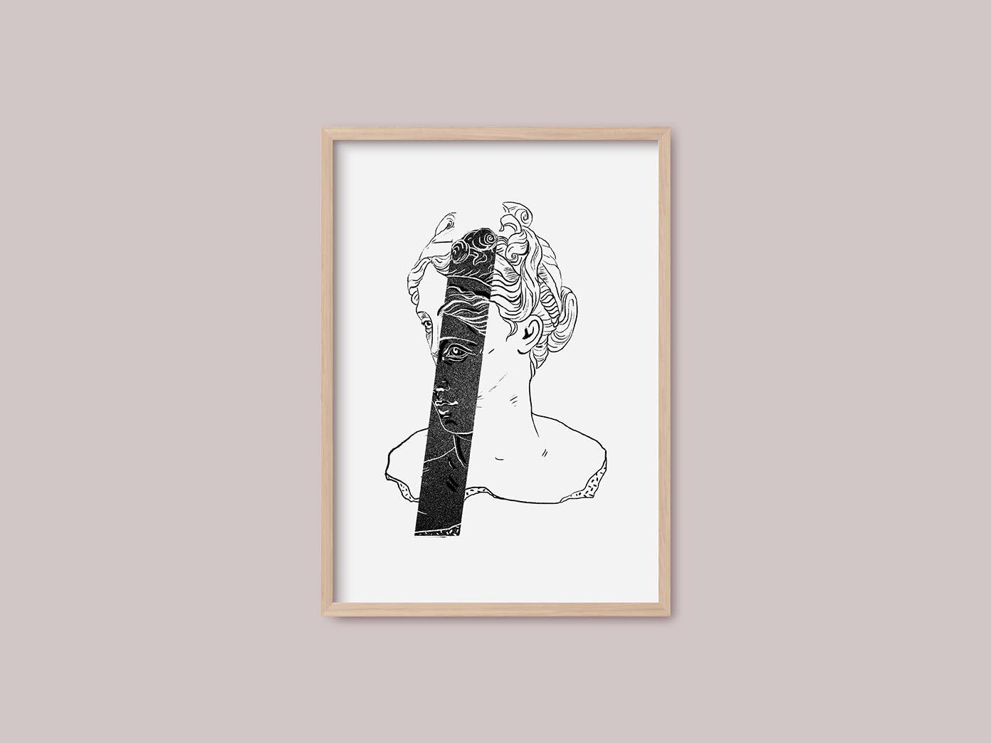 Print Antique Woman 2. 