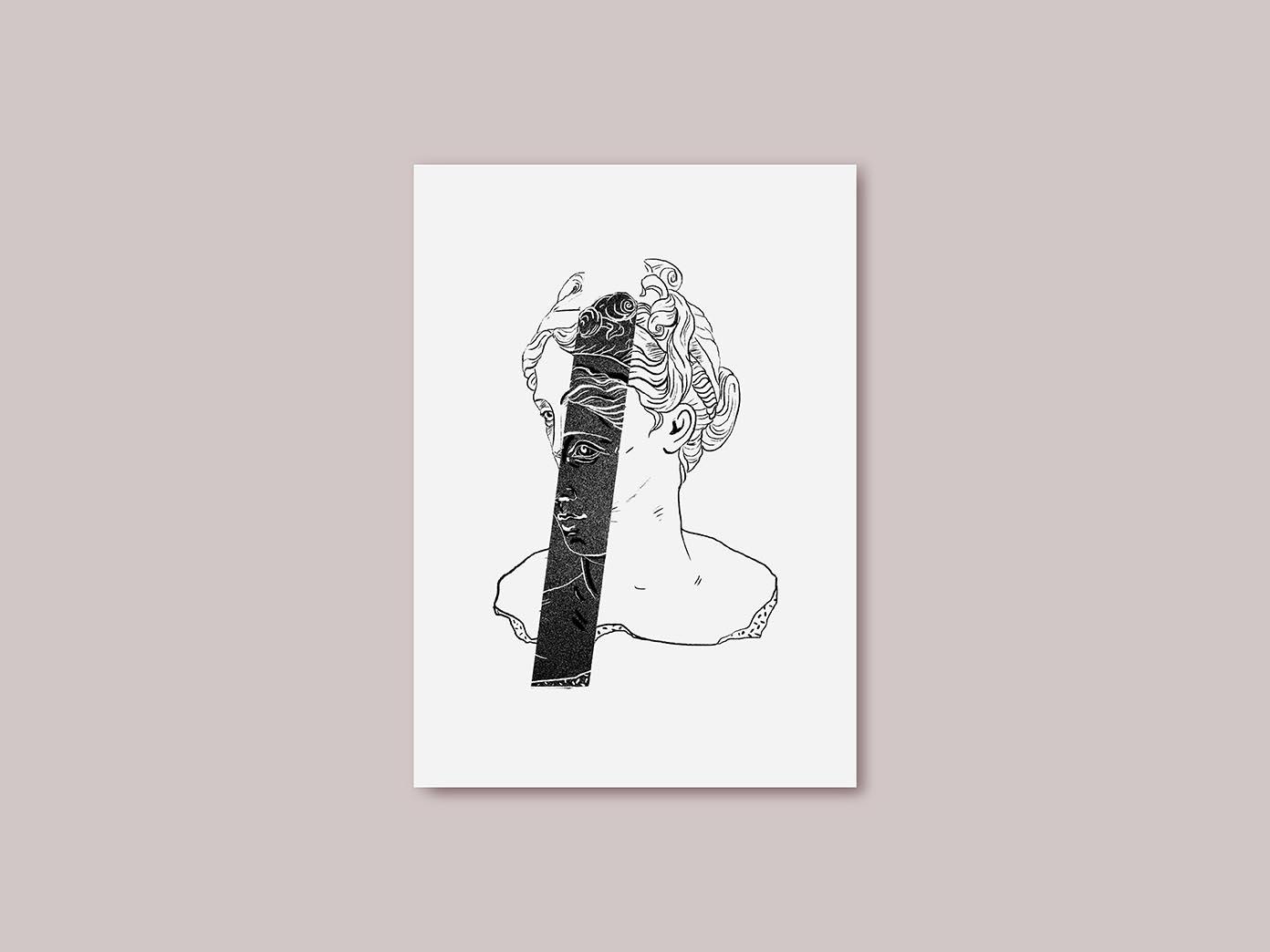 Print Antique Woman 2. 