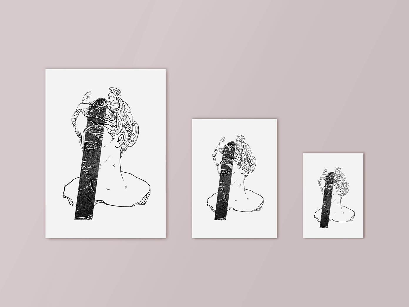Print Antique Woman 2. 