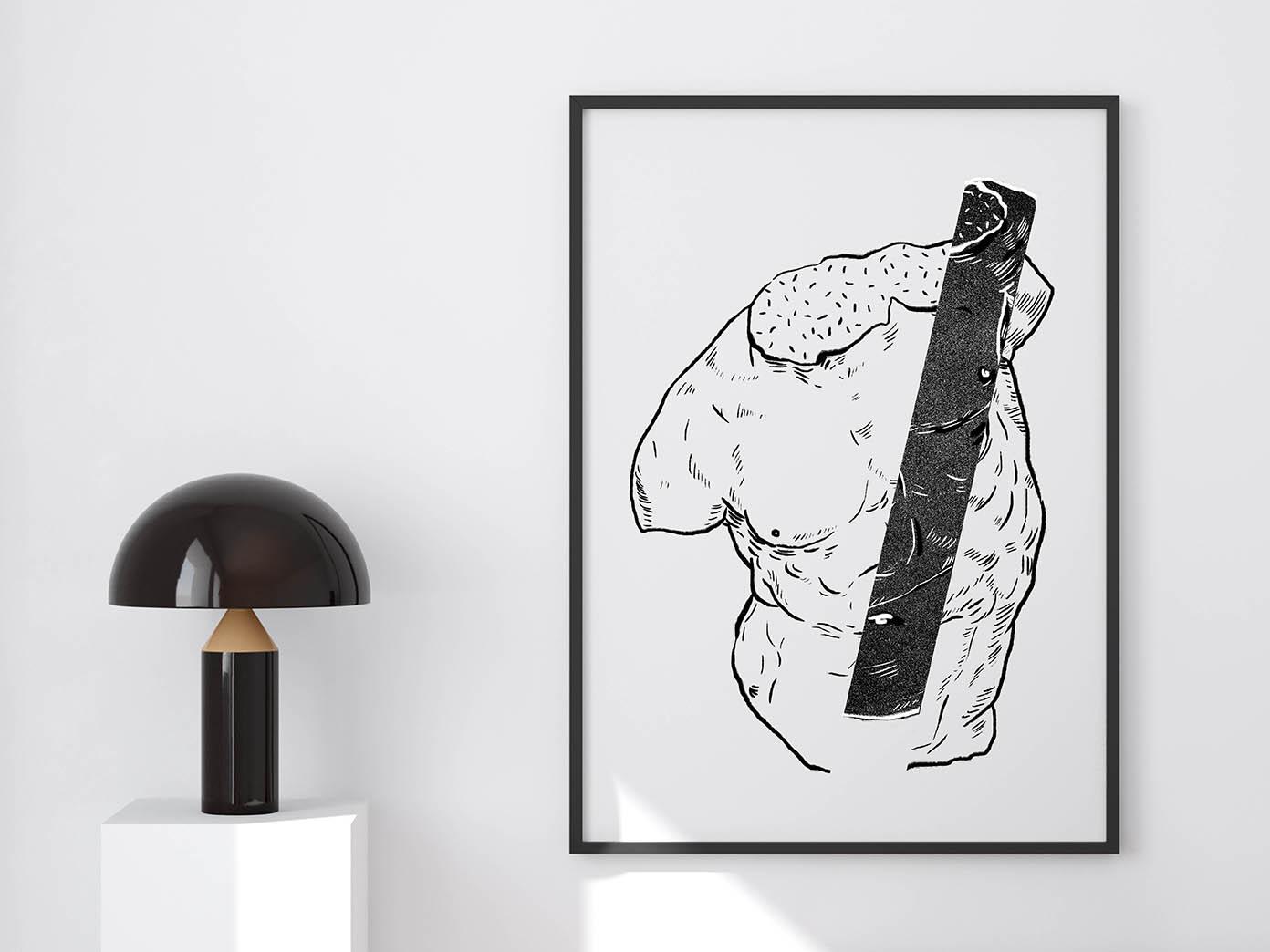 Print antique Man