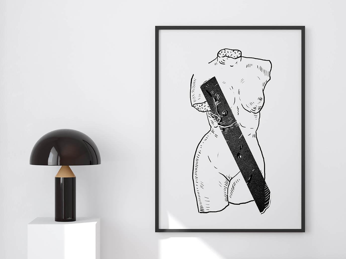 Print Antique Woman
